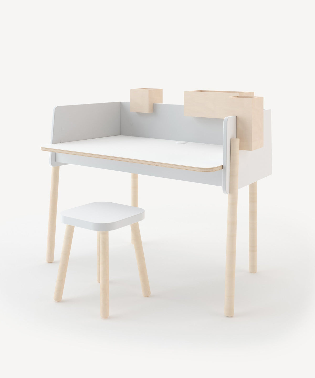Oeuf Brooklyn Desk - White & Birch, view 3