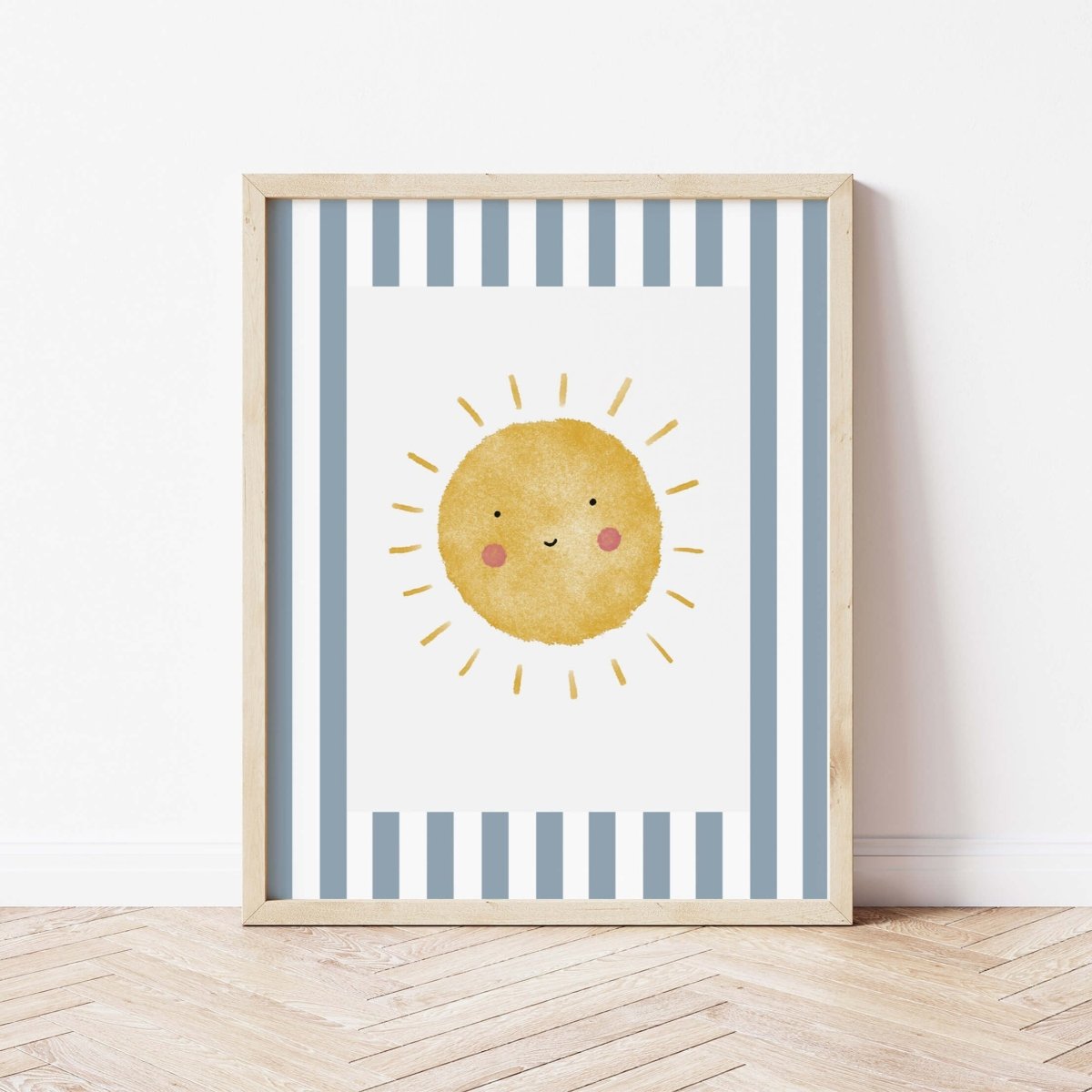 Sunshine Print - Blue Stripes – for children, available at Learning Bugs UK