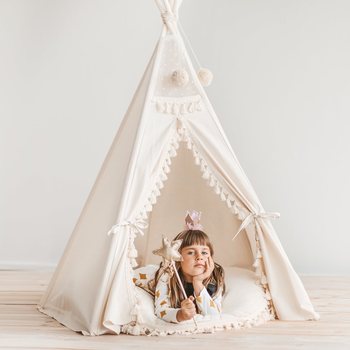 MINICAMP Boho Kids Teepee with Tassels – Teepees for children, available at Learning Bugs UK