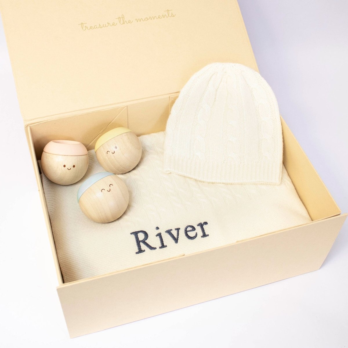 Cable Knit Cashmere and Sensory Balls - Ivory – for children, available at Learning Bugs UK
