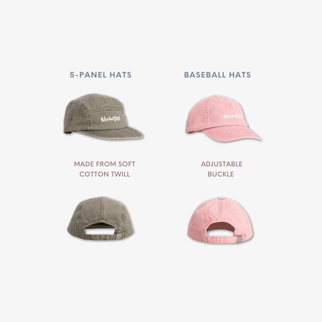 Buy Banwood Washed 5 Panel Cap - Rose | Caps for kids by Learning Bugs UK