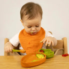 Oli&Carol Cathy the Carrot Feeding Bib – Tableware & Cutlery for children, available at Learning Bugs UK
