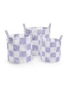 Buy Checkerboard Storage Basket Set of 3 - Lilac | Storage for kids by Learning Bugs UK