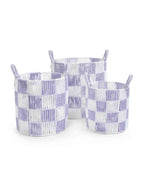 Buy Checkerboard Storage Basket Set of 3 - Lilac | Storage for kids by Learning Bugs UK