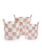 Buy Checkerboard Storage Basket Set of 3 - Nude | Storage for kids by Learning Bugs UK