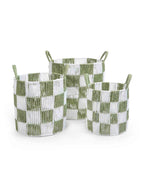 Buy Checkerboard Storage Basket Set of 3 - Sage | Storage for kids by Learning Bugs UK