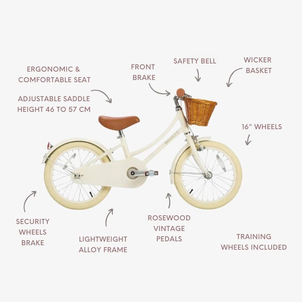 Banwood Classic – Kids Vintage Bike 16” (Cream)