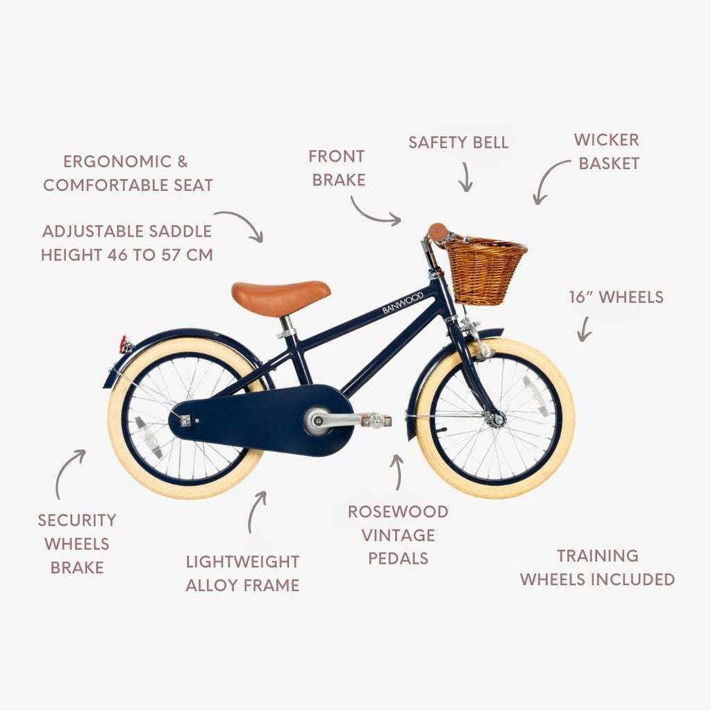 Banwood Classic – Kids Vintage Bike 16” (Blue)