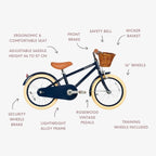 Buy Banwood Classic – Kids Vintage Bike 16” (Blue) | CLASSIC for kids by Learning Bugs UK