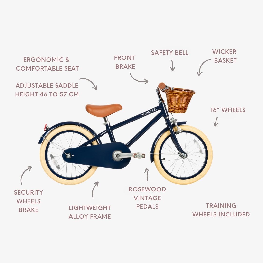 Banwood Classic – Kids Vintage Bike 16” (Blue)
