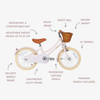 Buy Banwood Classic – Kids Vintage Bike 16” (Pink) | CLASSIC for kids by Learning Bugs UK