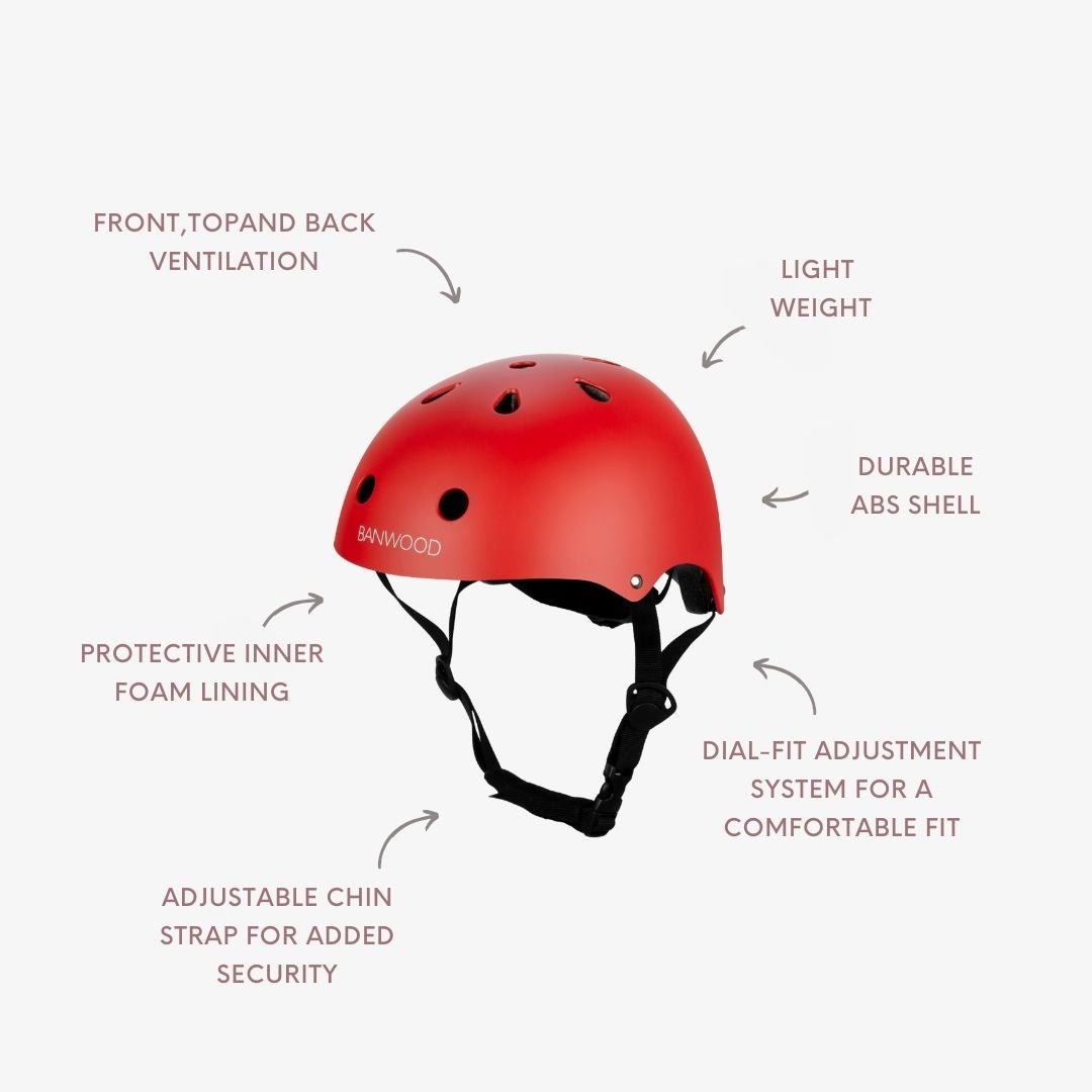 Buy Banwood Classic – Kids Bike & Scooter Helmet (Matte Red) | HELMET for kids by Learning Bugs UK