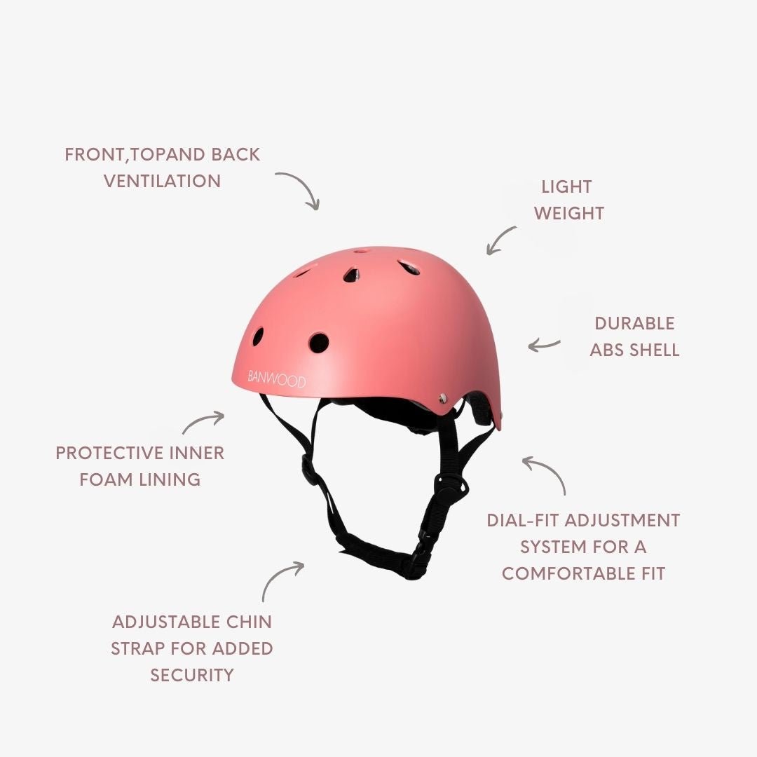 Buy Banwood Classic – Kids Bike & Scooter Helmet (Matte Coral) | HELMET for kids by Learning Bugs UK