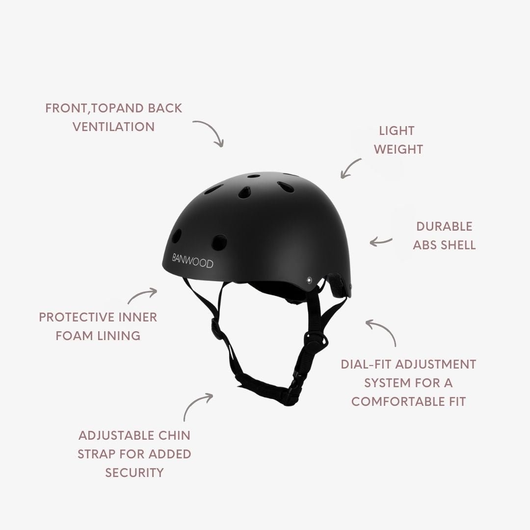 Buy Banwood Classic – Kids Bike & Scooter Helmet (Matte Black) | HELMET for kids by Learning Bugs UK