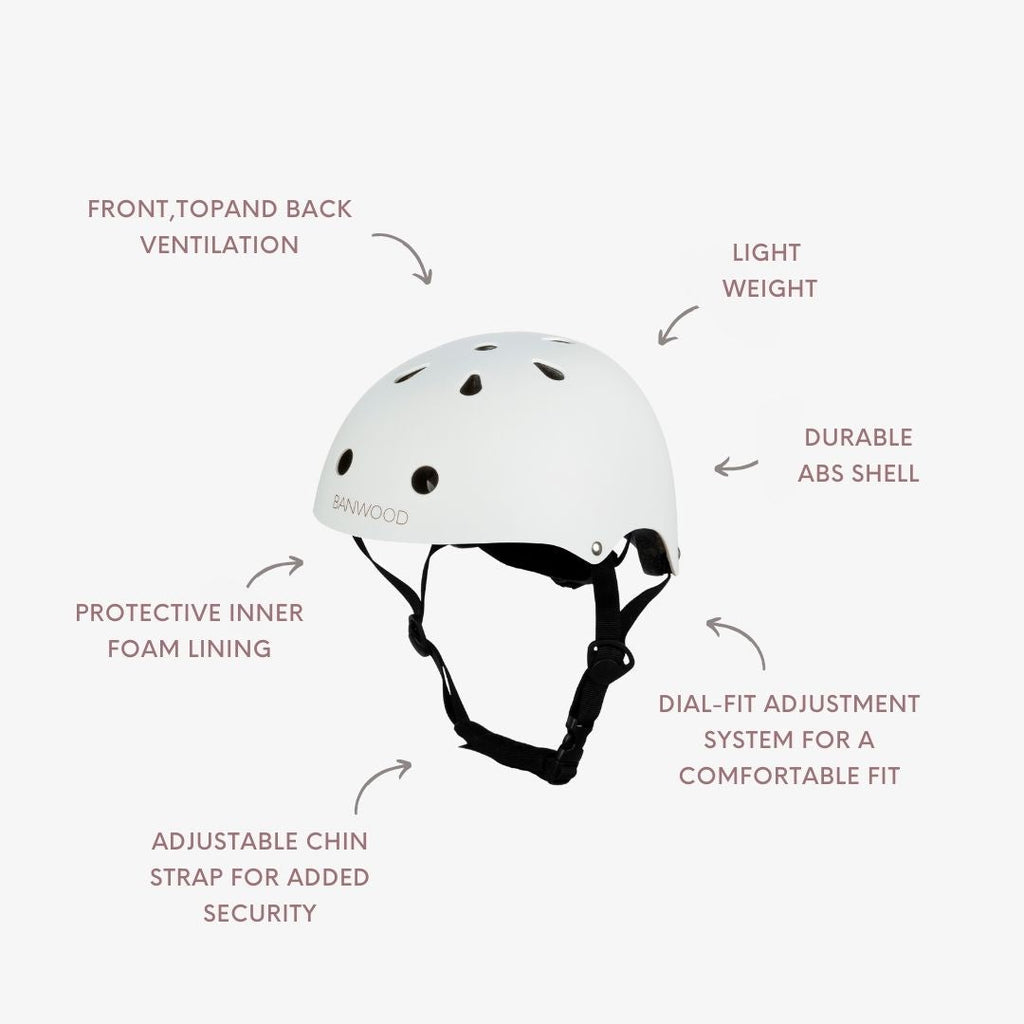 Banwood Classic – Kids Bike & Scooter Helmet (Matte White)