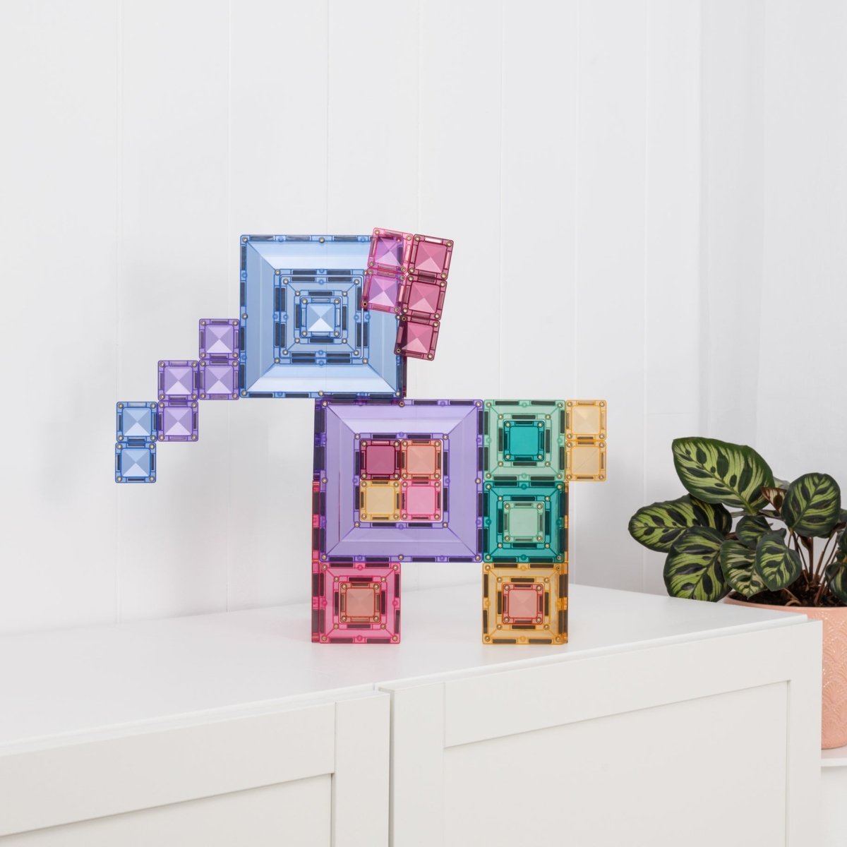 Connetix Magnetic Tiles 48 Piece Pastel Portal Pack – Magnetic Tiles for children, available at Learning Bugs UK