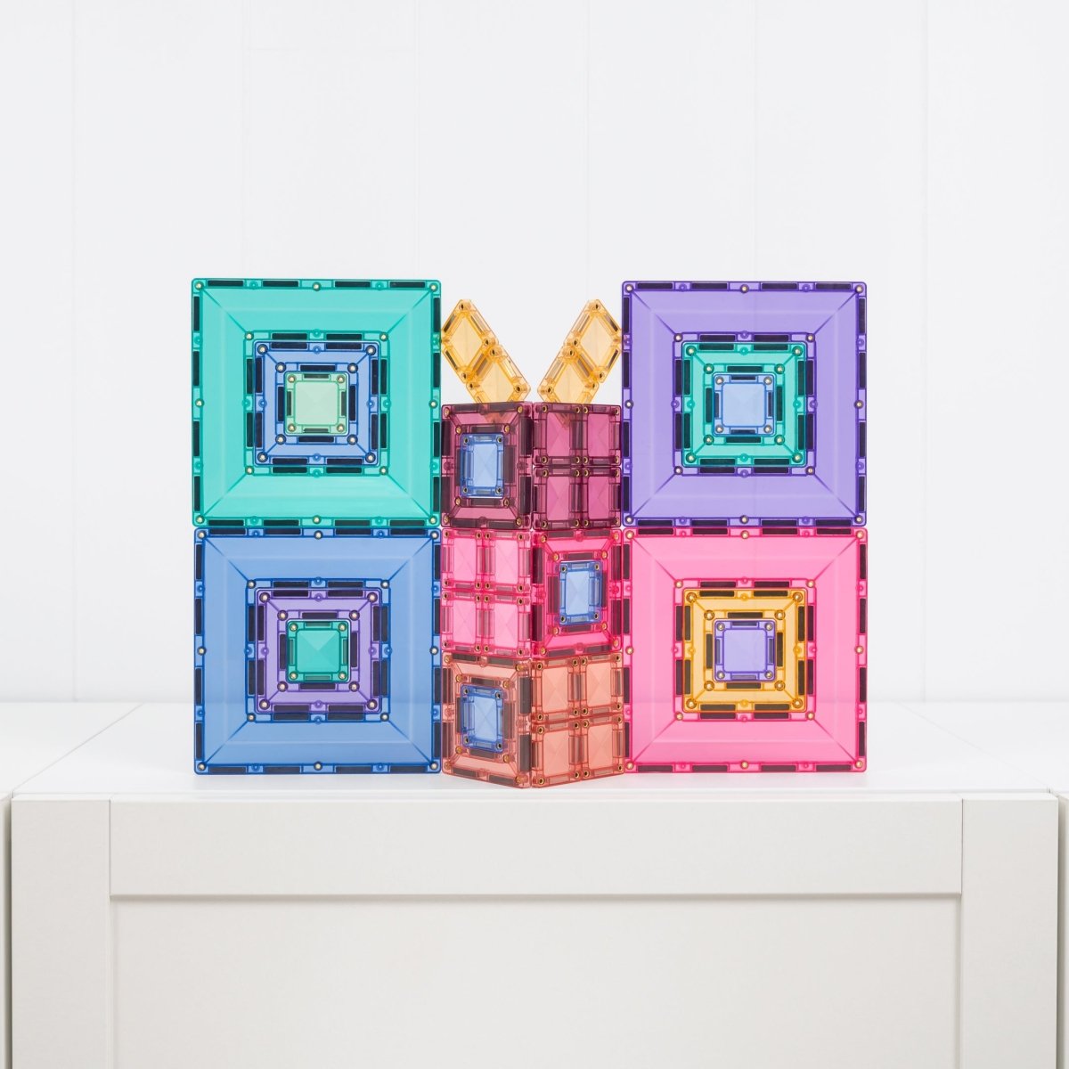 Connetix Magnetic Tiles 48 Piece Pastel Portal Pack – Magnetic Tiles for children, available at Learning Bugs UK