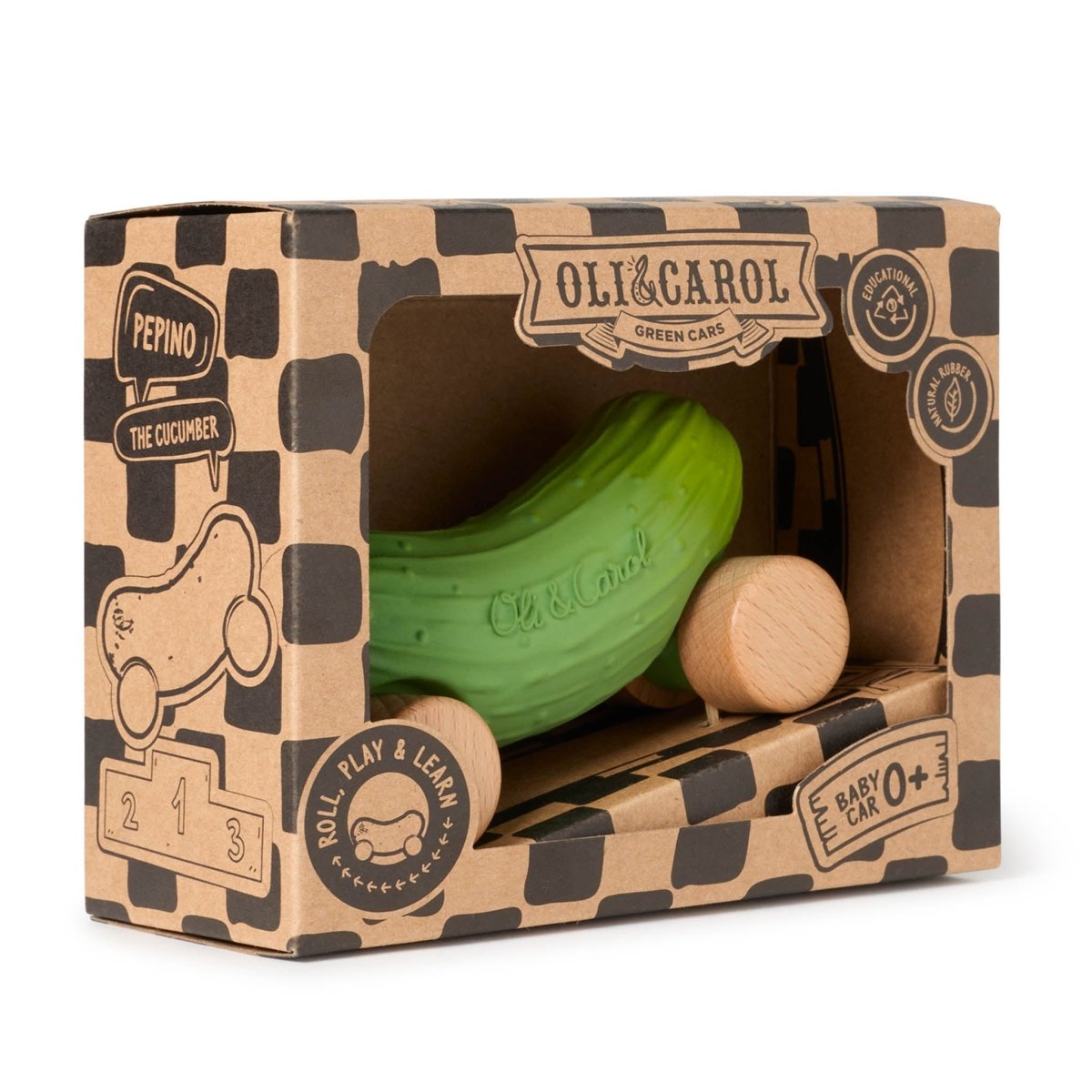 Oli & Carol Pepino the Cucumber Car – Baby Sensory Toys for children, available at Learning Bugs UK