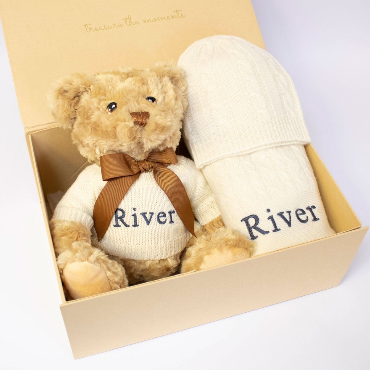 Cashmere and Teddy Gift Set - Ivory – for children, available at Learning Bugs UK