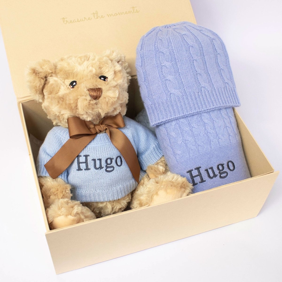 Cashmere and Teddy Gift Set - Cornflower Blue – for children, available at Learning Bugs UK