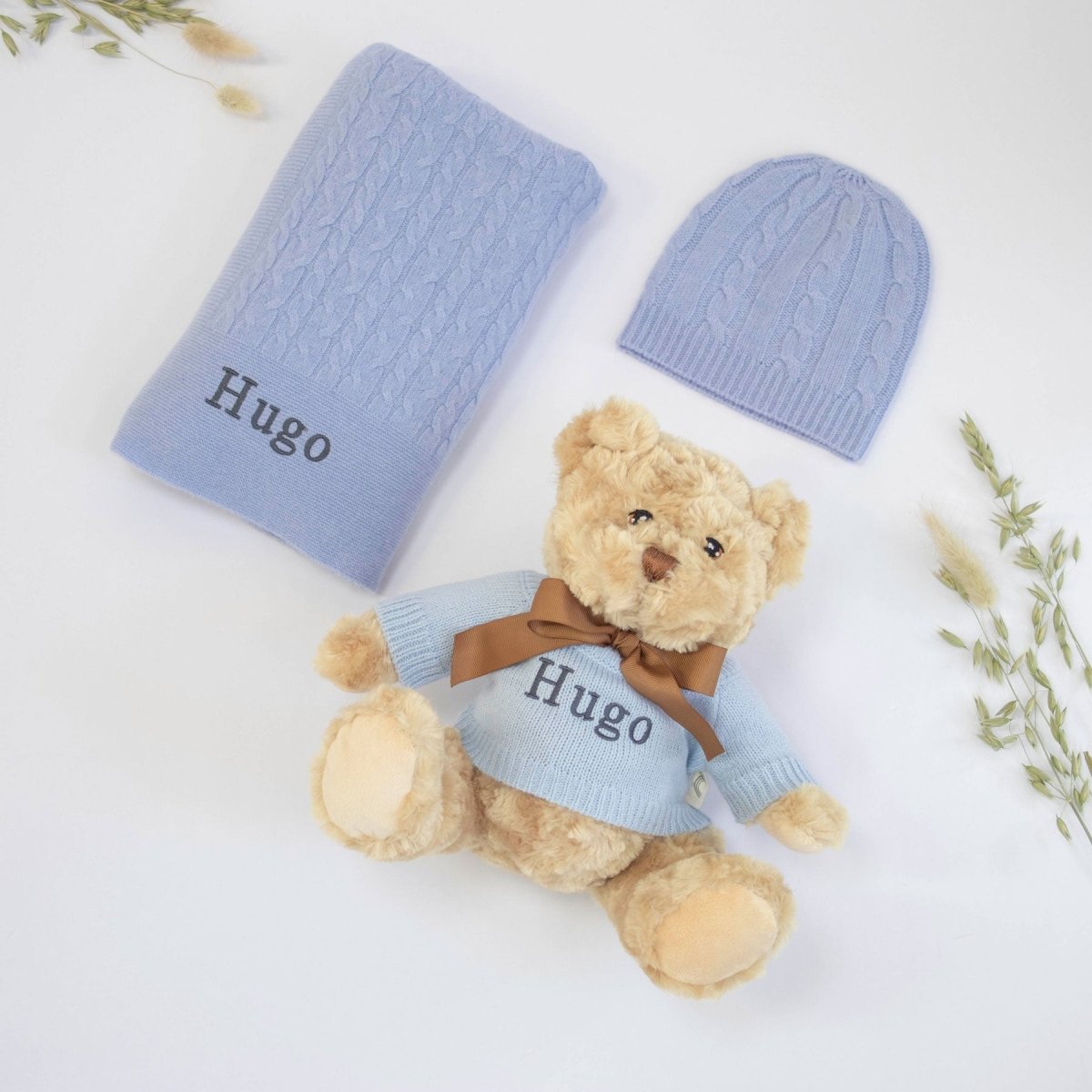 Cashmere and Teddy Gift Set - Cornflower Blue – for children, available at Learning Bugs UK