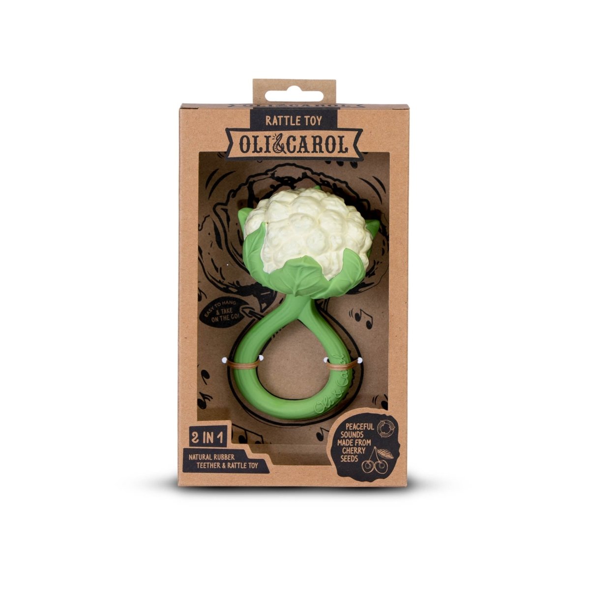 Oli & Carol Cauliflower Baby Rattle & Teether – Baby Rattles for children, available at Learning Bugs UK