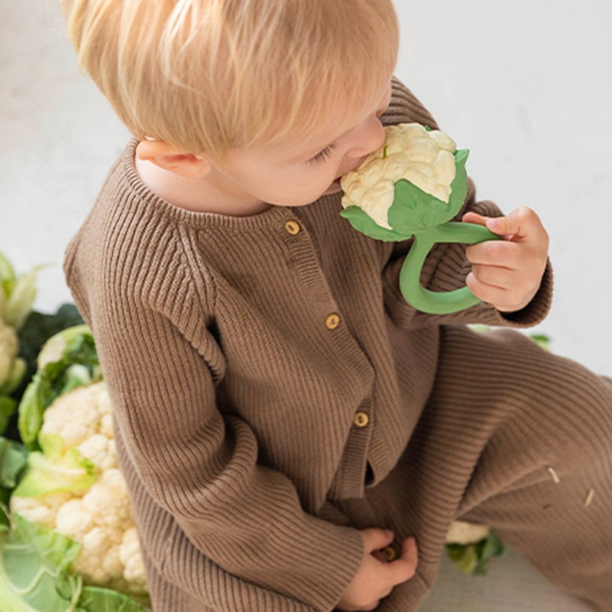 Oli & Carol Cauliflower Baby Rattle & Teether – Baby Rattles for children, available at Learning Bugs UK