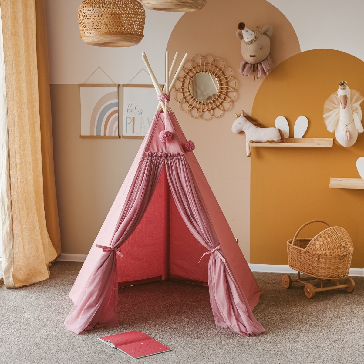 MINICAMP Fairy Kids Play Tent with Tulle in Ecru – Teepees for children, available at Learning Bugs UK