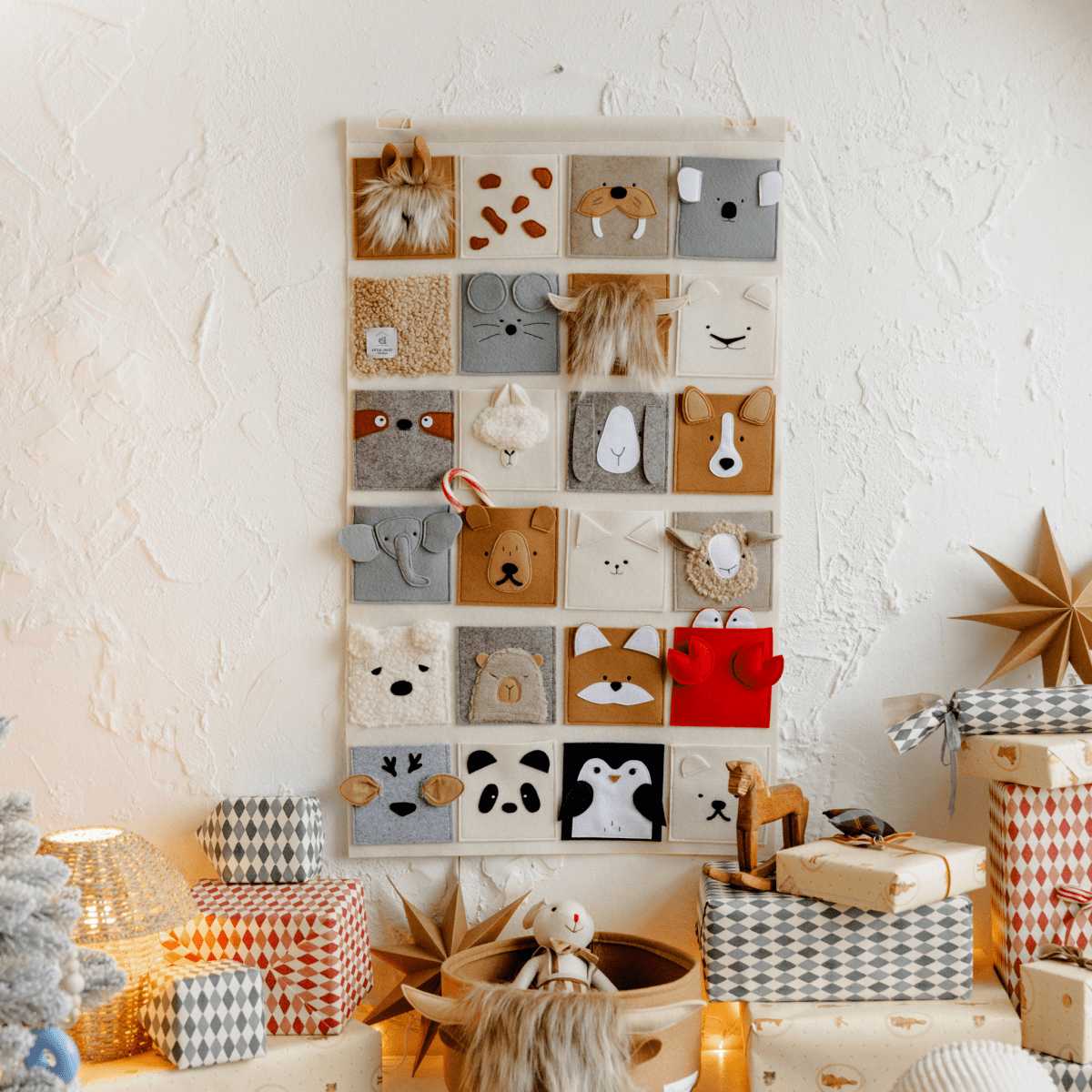 Woodland Felt Advent Calendar, Wall Organizer – Kids Room Decor for children, available at Learning Bugs UK