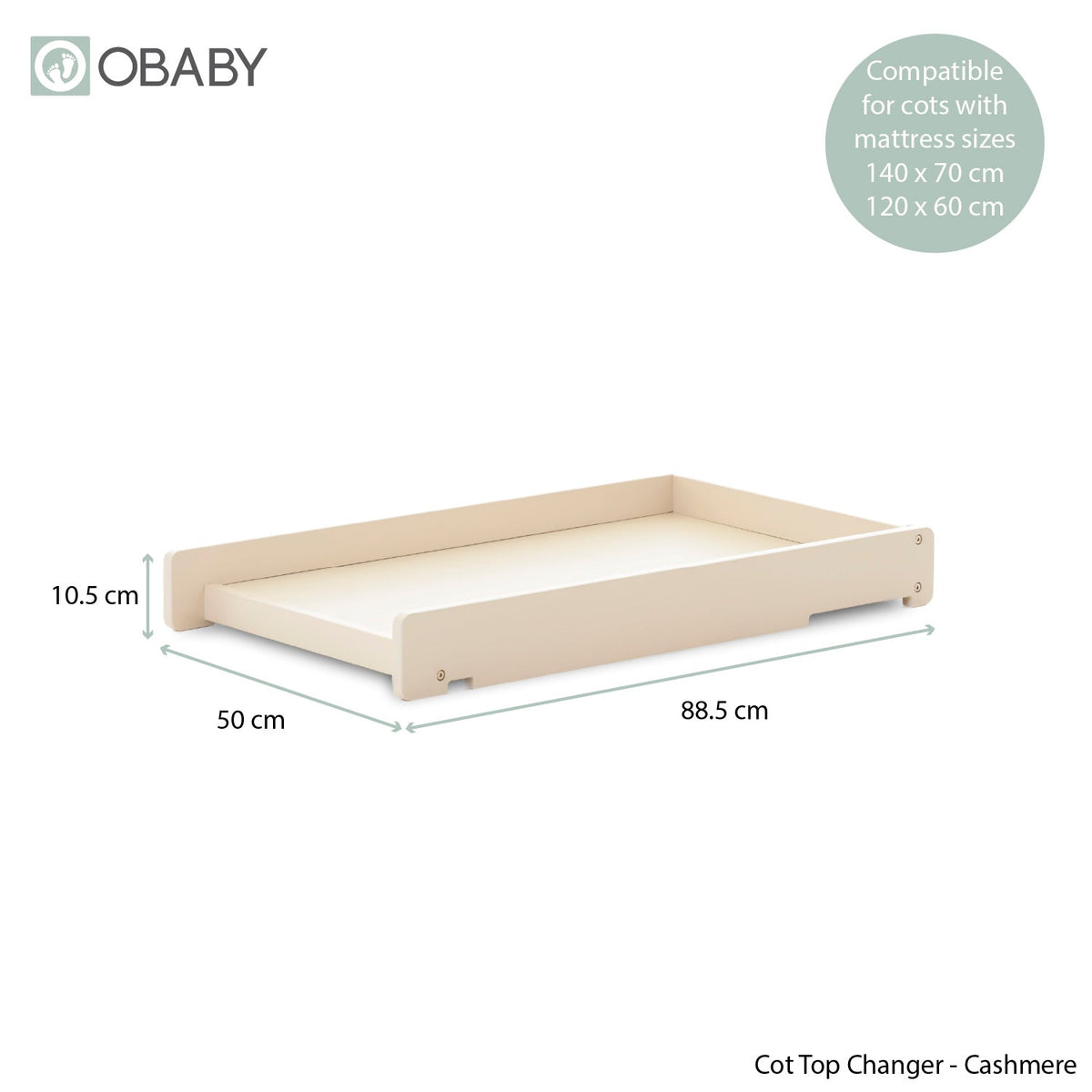 Obaby Evie Cot Top Changer - Cashmere