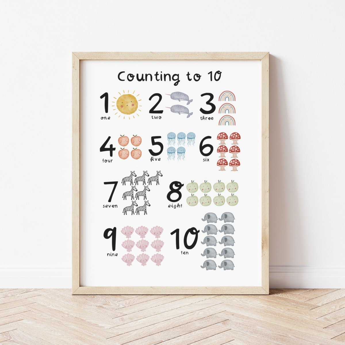 Counting to 10 Print – for children, available at Learning Bugs UK