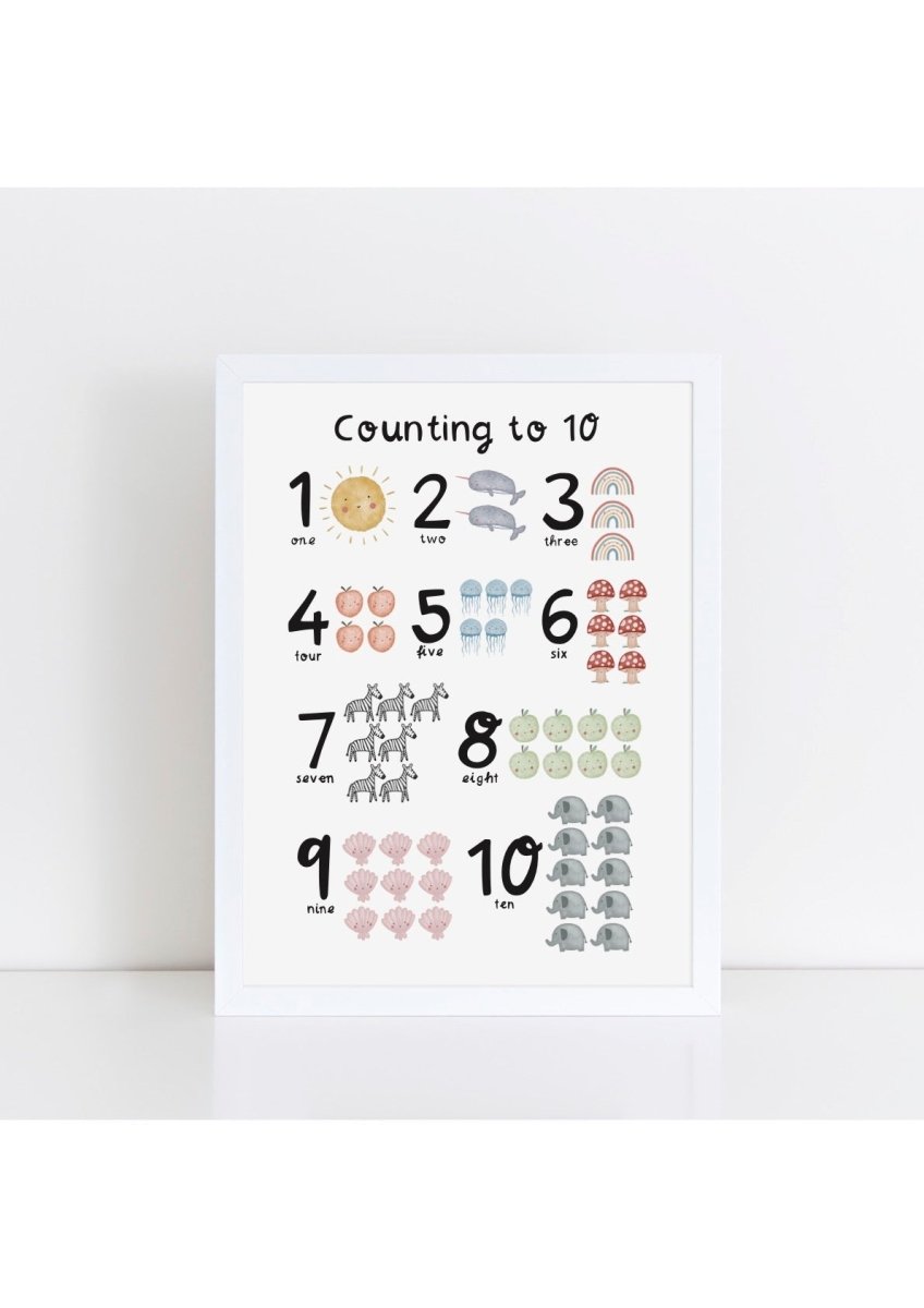Counting to 10 Print – for children, available at Learning Bugs UK