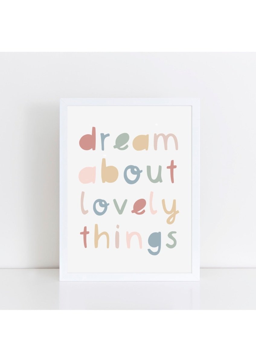 Dream About Lovely Things Print – for children, available at Learning Bugs UK