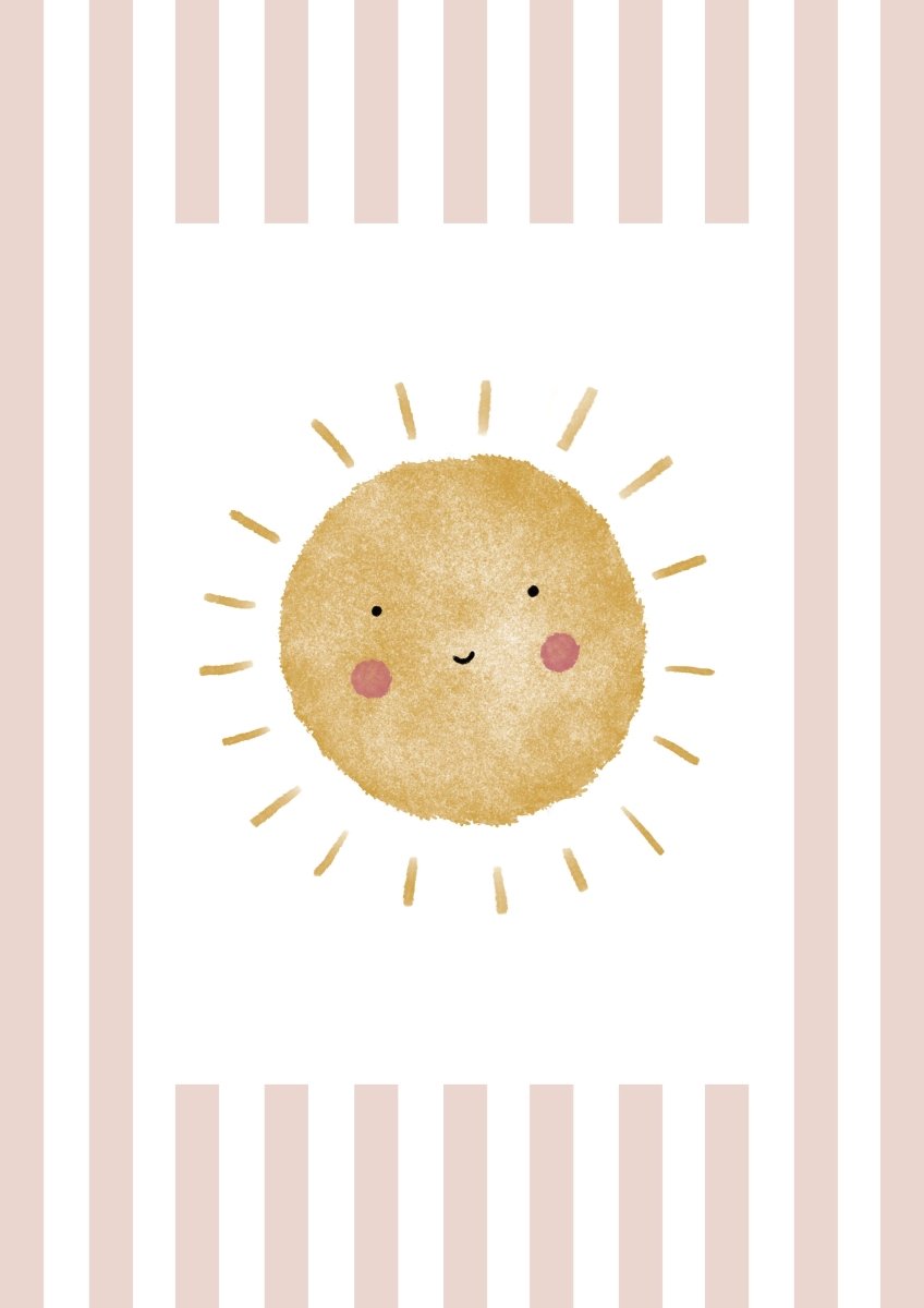 Sunshine Print - Dusky Pink Stripes – for children, available at Learning Bugs UK