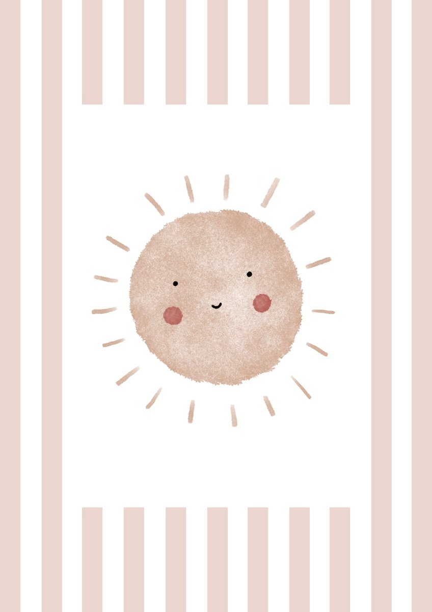 Boho Sunshine Print - Dusky Pink Stripes – for children, available at Learning Bugs UK
