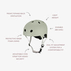 Buy Banwood Eco Helmet – Kids Bike & Scooter Helmet (Olive) | ECO HELMET for kids by Learning Bugs UK