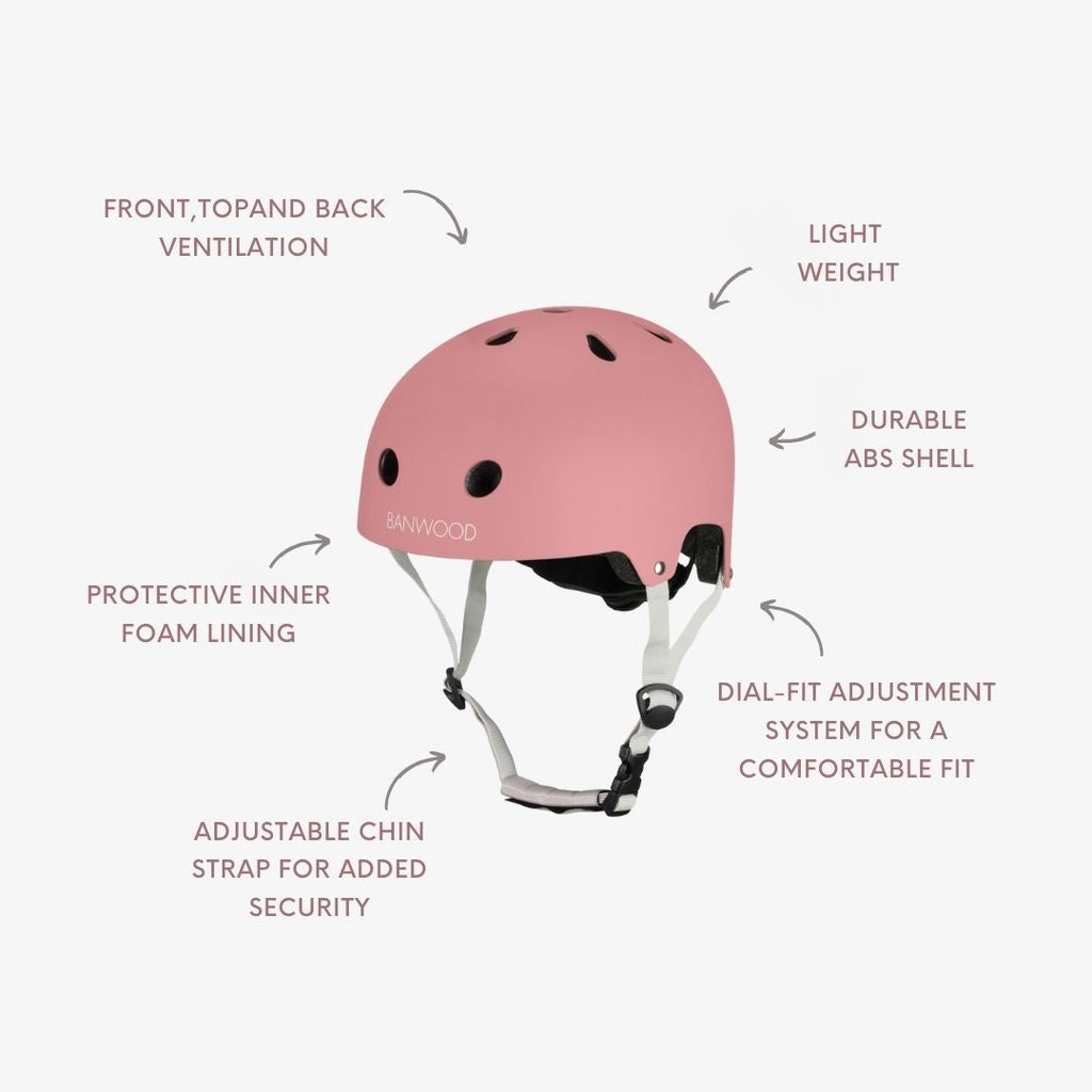 Banwood Eco Helmet – Kids Bike & Scooter Helmet (Raspberry)
