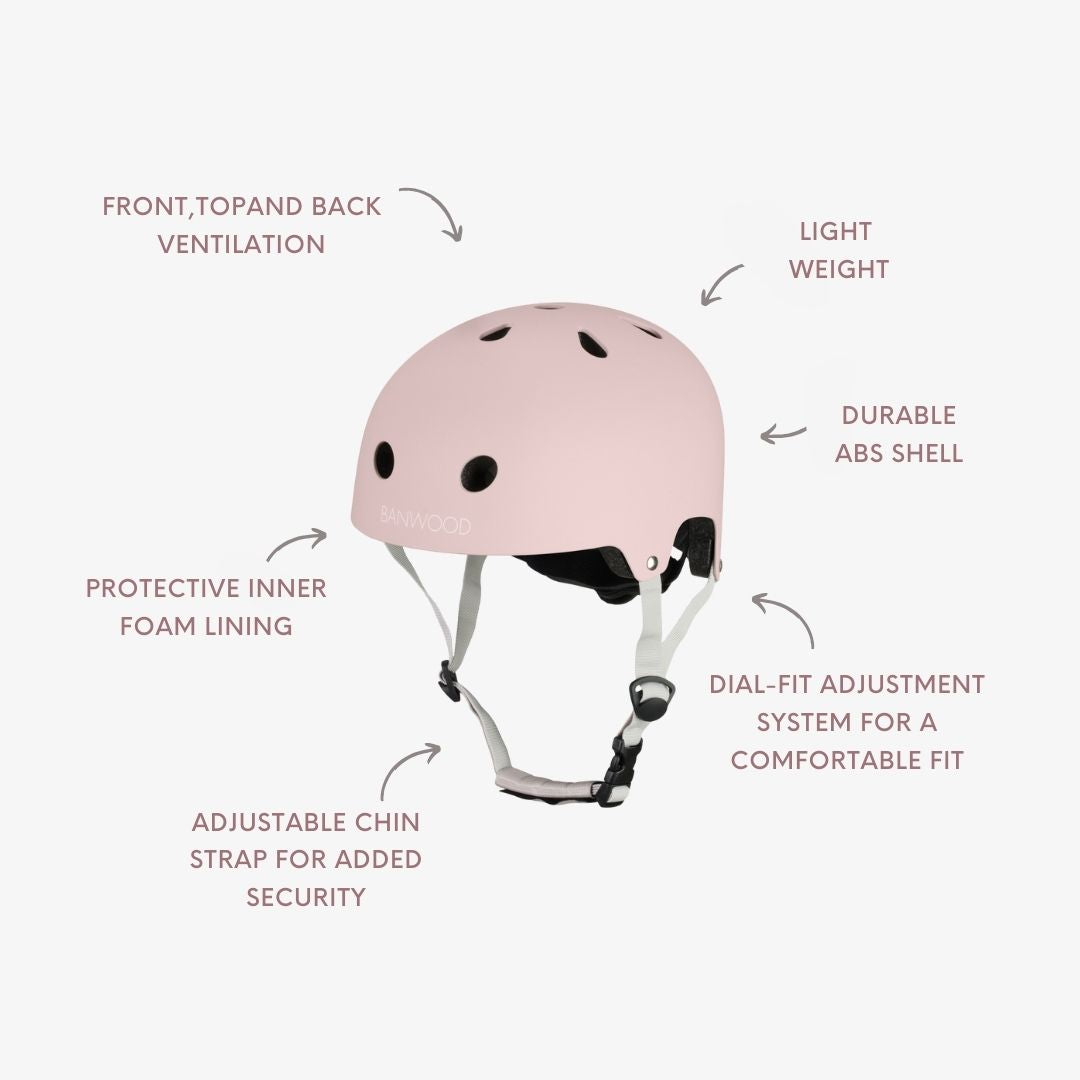 Banwood Eco Helmet – Kids Bike & Scooter Helmet (Faded Pink)