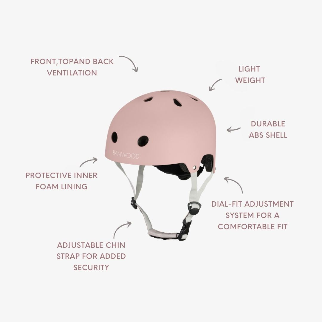 Banwood Eco Helmet – Kids Bike & Scooter Helmet (Dusty Rose)