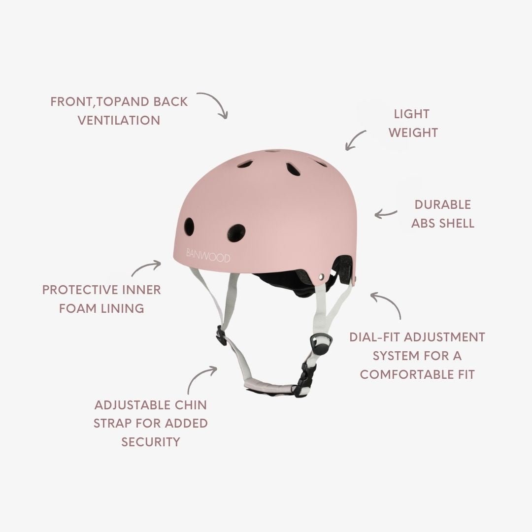 Buy Banwood Eco Helmet – Kids Bike & Scooter Helmet (Dusty Rose) | ECO HELMET for kids by Learning Bugs UK