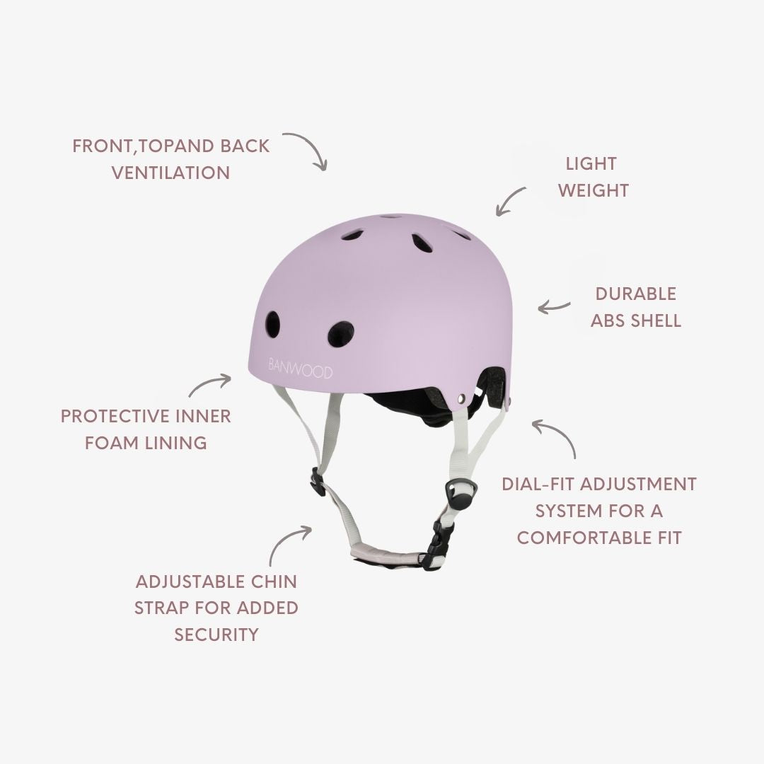 Banwood Eco Helmet – Kids Bike & Scooter Helmet (Lavender)