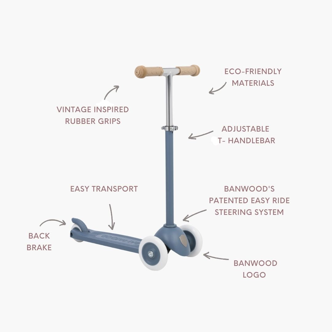 Banwood Eco Scooter Kids 3-Wheel Scooter (Deep Sea)