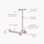 Buy Banwood Eco Scooter Kids 3 - Wheel Scooter (Dusty Rose) | SCOOTER for kids by Learning Bugs UK
