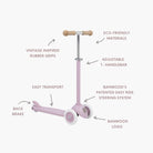 Buy Banwood Eco Scooter Kids 3 - Wheel Scooter (Lavender) | SCOOTER for kids by Learning Bugs UK