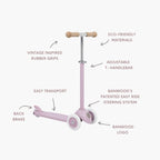 Buy Banwood Eco Scooter Kids 3 - Wheel Scooter (Lavender) | SCOOTER for kids by Learning Bugs UK