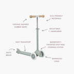 Buy Banwood Eco Scooter Kids 3 - Wheel Scooter (Clay) | SCOOTER for kids by Learning Bugs UK