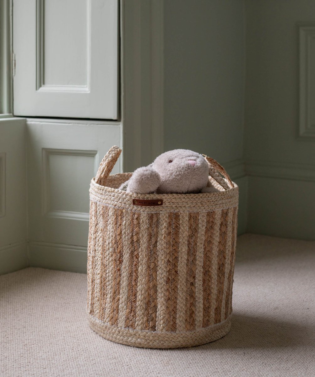 Maize Stripe Storage Basket Set of 3 - Natural – Baby Changing for children, available at Learning Bugs UK