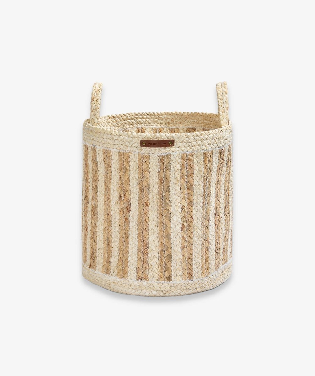 Maize Stripe Storage Basket Set of 3 - Natural – Baby Changing for children, available at Learning Bugs UK