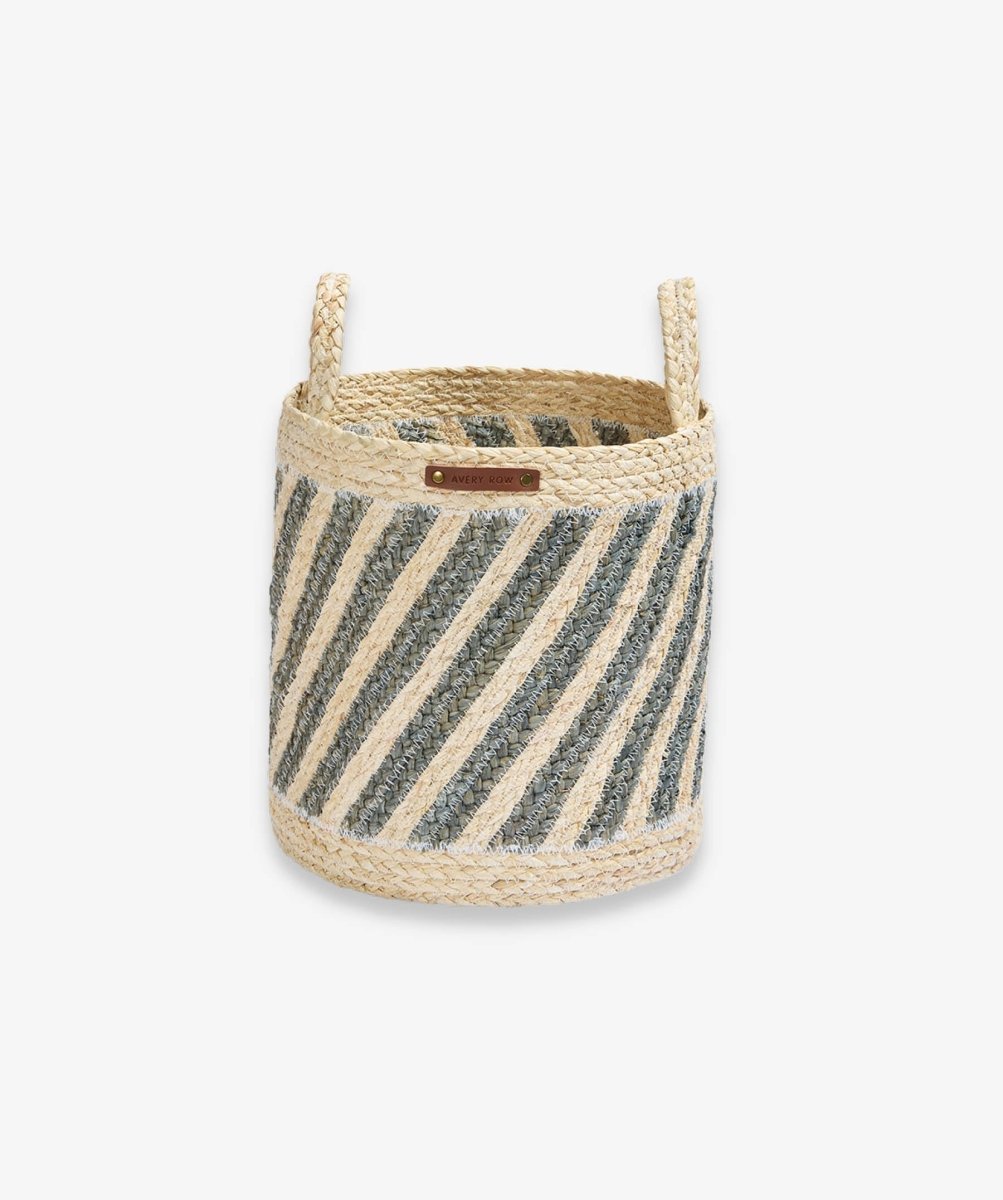 Maize Stripe Storage Basket Set of 3 - Natural – Baby Changing for children, available at Learning Bugs UK