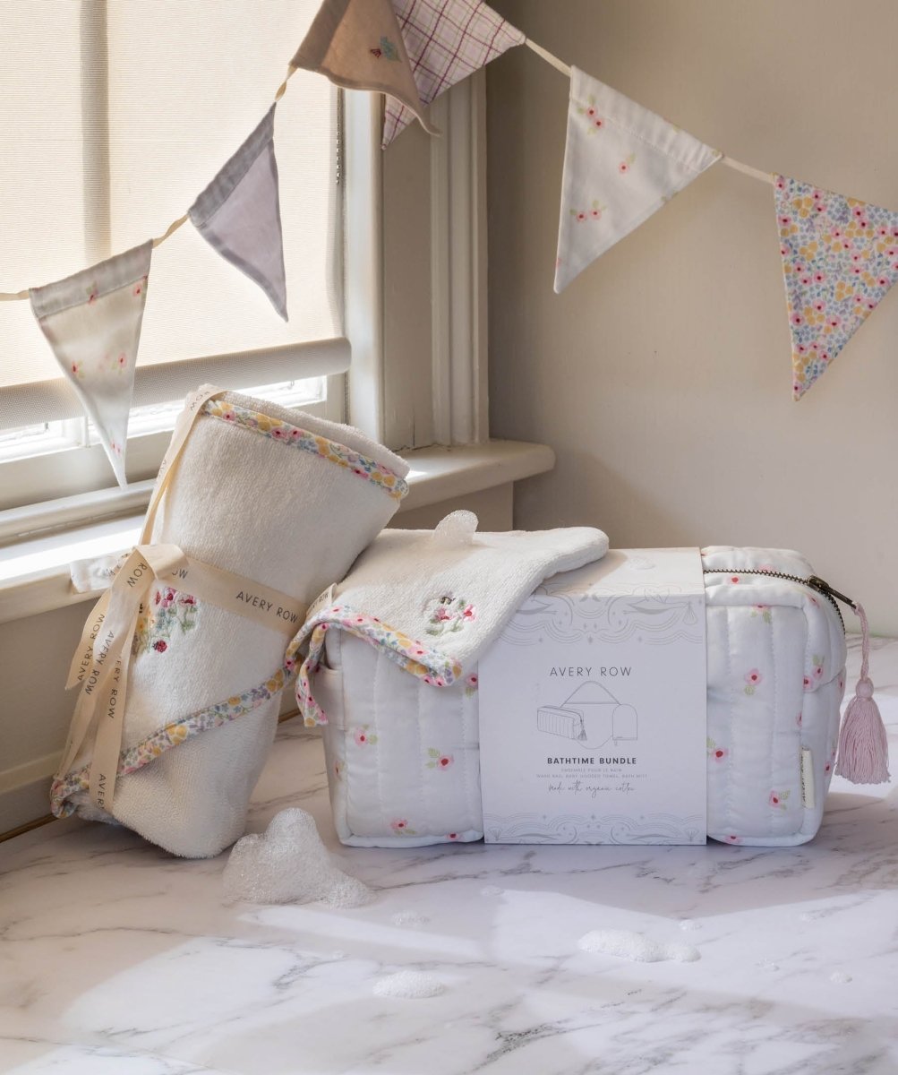 Bathtime Bundle New Baby Gift Set - Wildflower Garden – for children, available at Learning Bugs UK